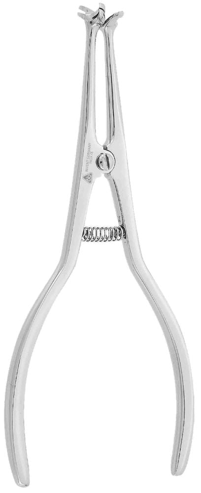 Pinza de picos dobles para formar y adaptar bandas en boca (Pinza cinchadora de bandas).