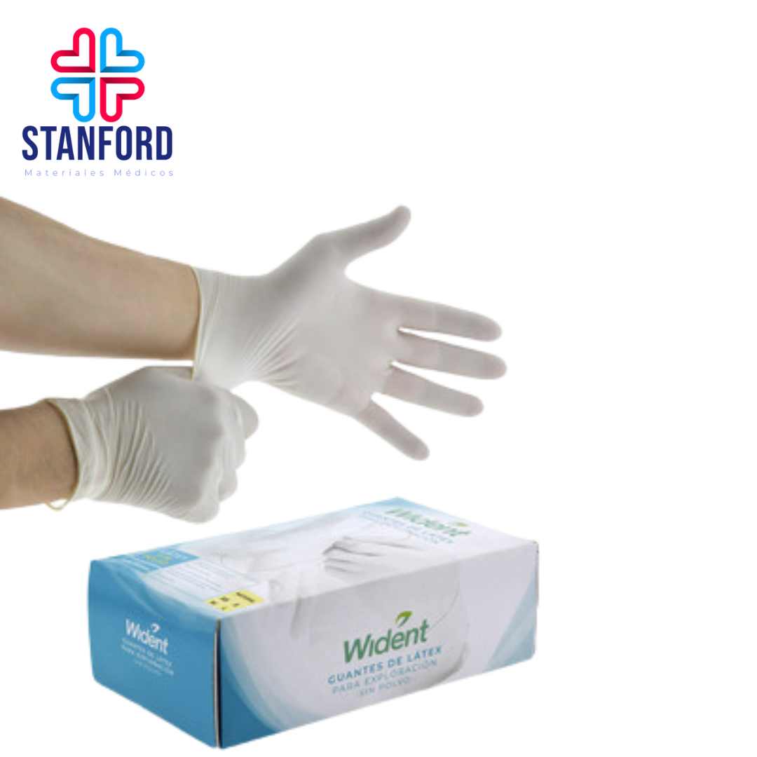 GUANTES LATEX MEDIANO SIN POLVO WIDENT C/100