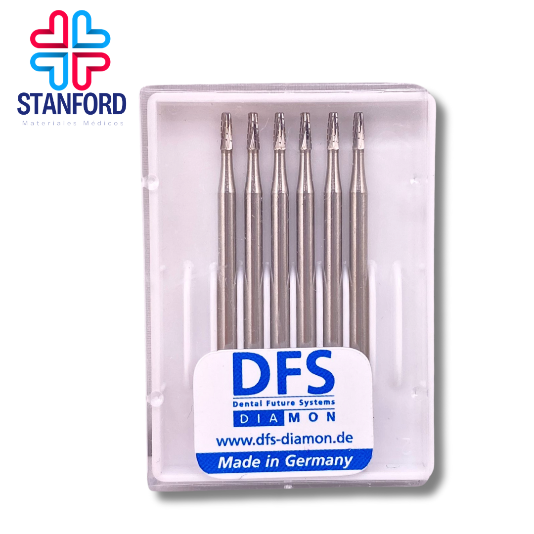 FRESA HP ALEMANA CONICA PLANA DENTADA #702 CAJA C/6