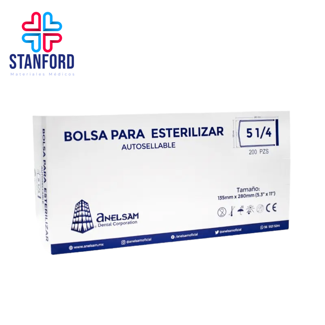 BOLSAS PARA ESTERILIZAR 5 1/4 *11 ANELSAM C/200