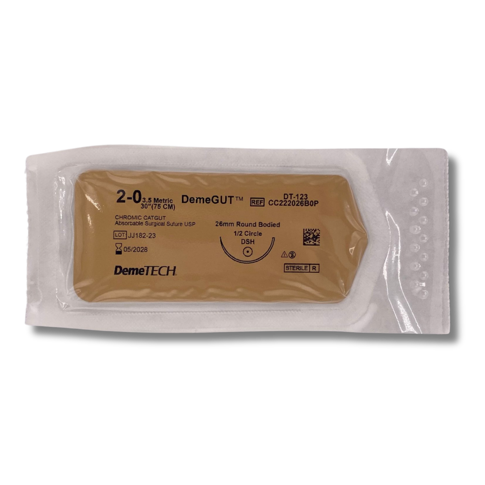 CATGUT CROMICO 2/O 75 CM 26MM 1/2 PZA