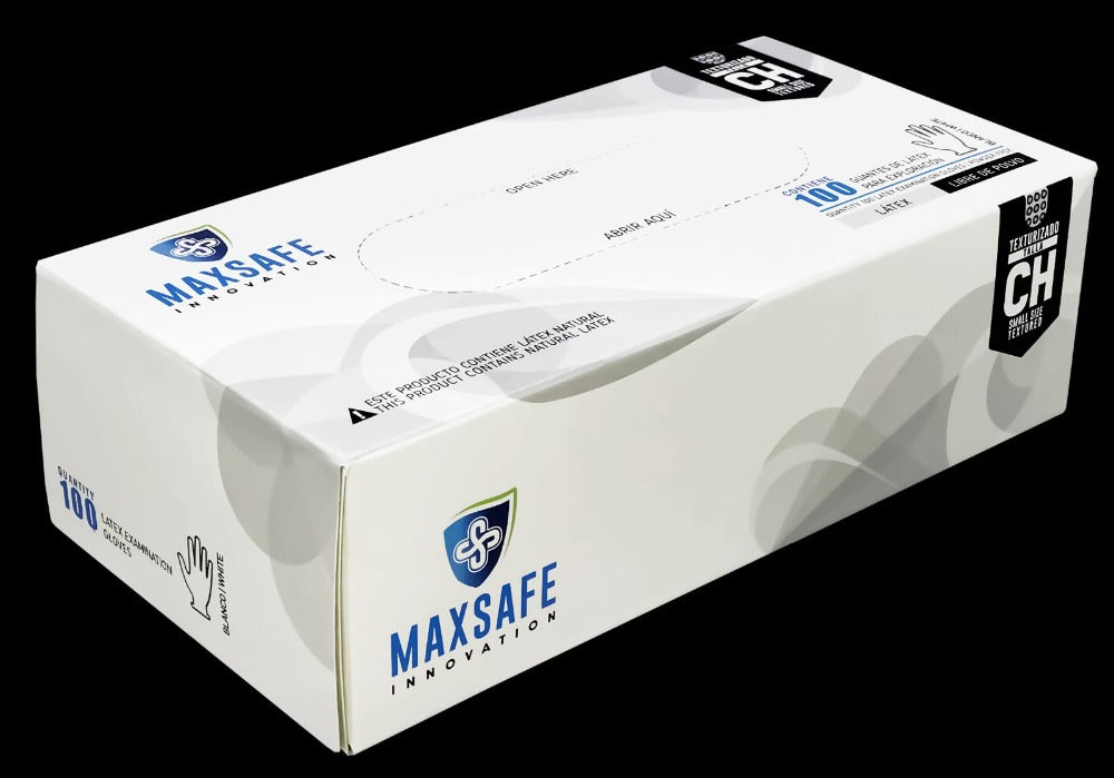 Guante Latex Texturizado Libre De Polvo Mediano C/100