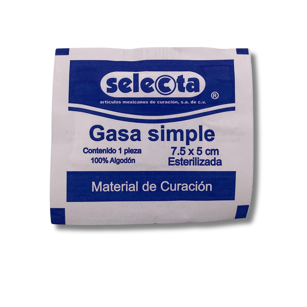 GASA ESTERIL EN SOBRE 7.5X5 C/100
