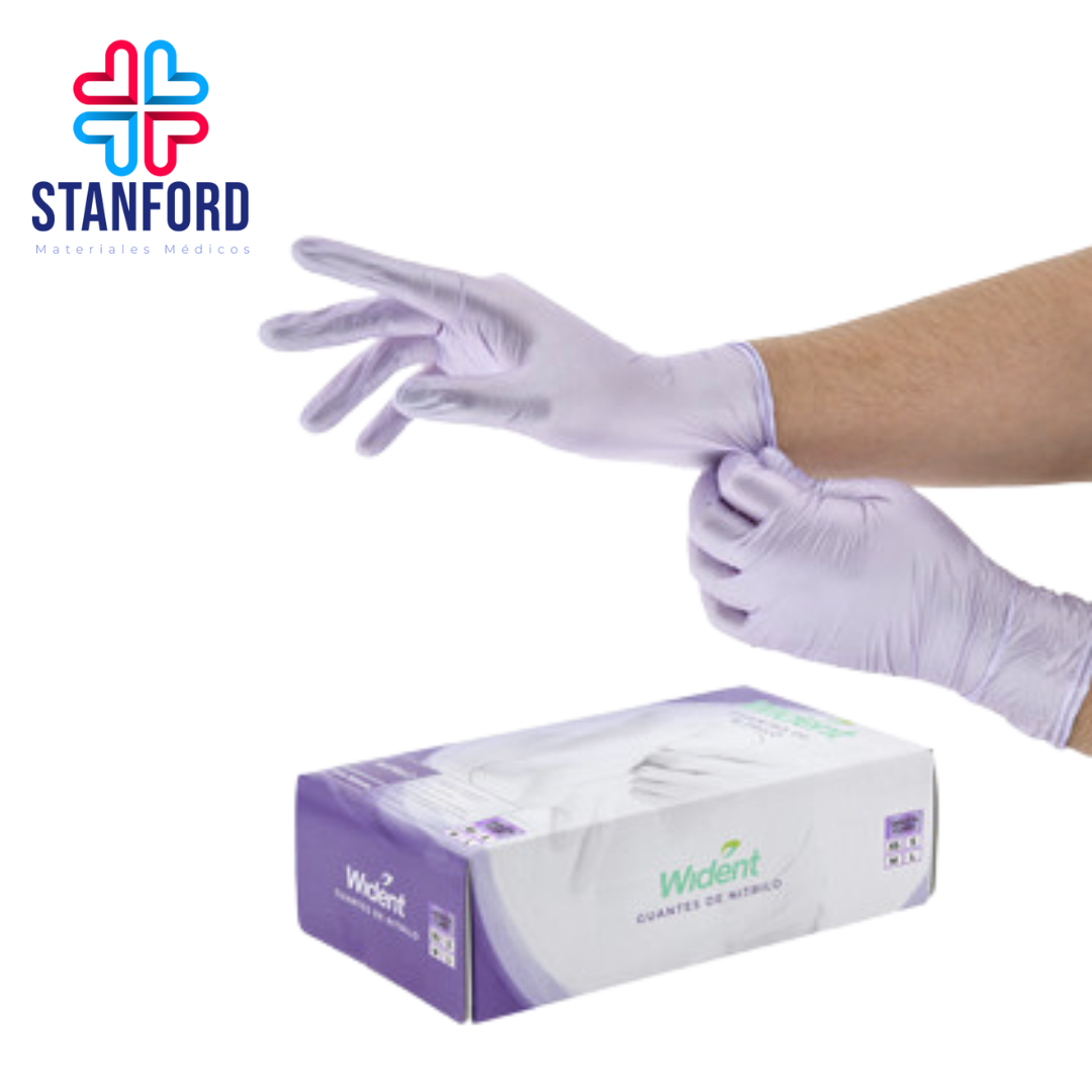 GUANTES NITRILO METALICO VIOLETA MED WIDENT C/ 100