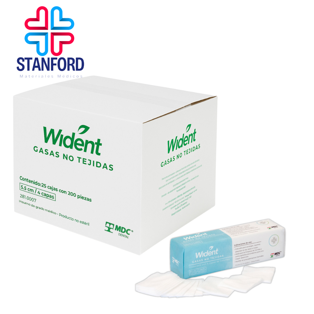 GASA WIDENT NO TEJIDA 5X5 CAJA CON 25 PQTES C/200