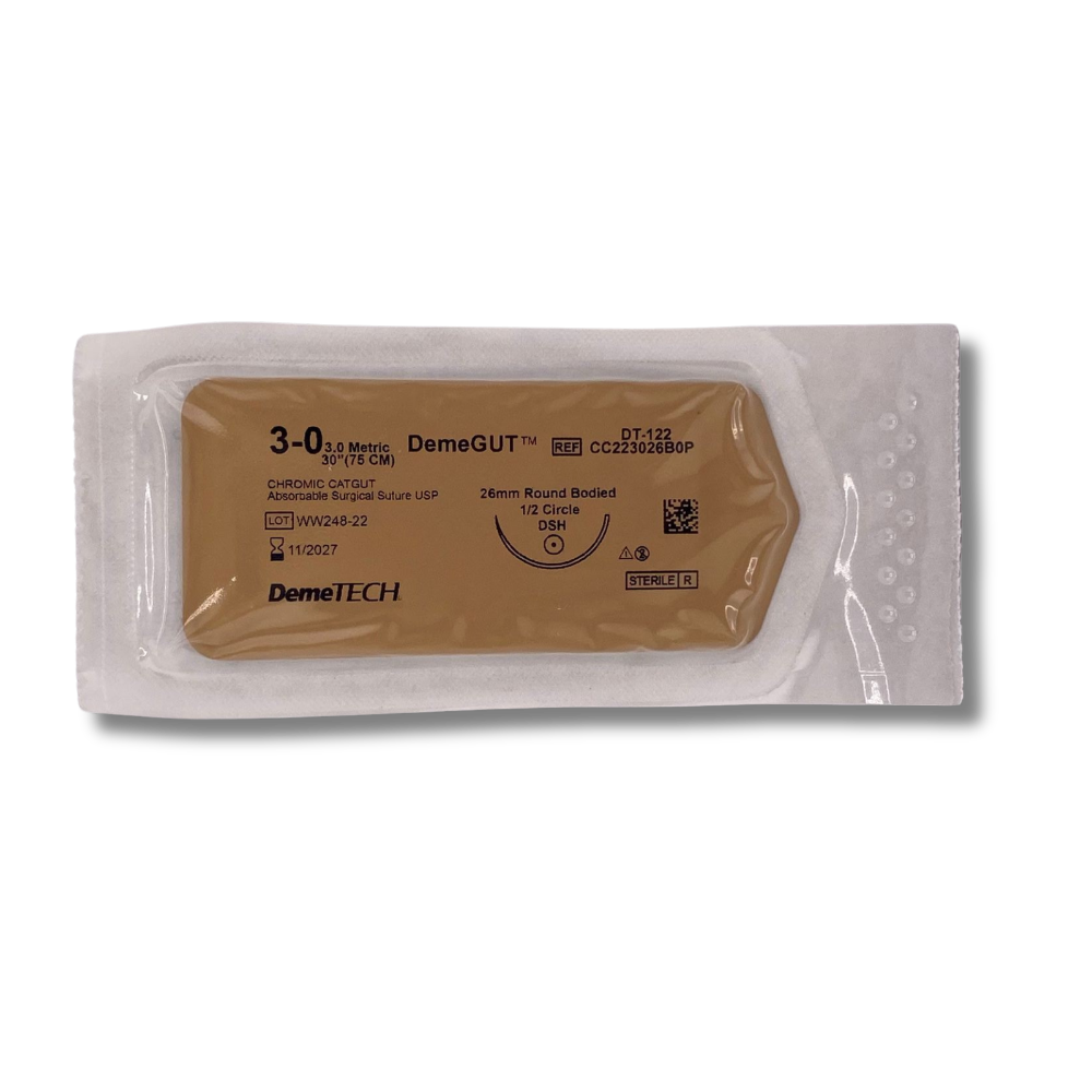 CATGUT CROMICO DEMETECH 3-0 75CM PIEZA
