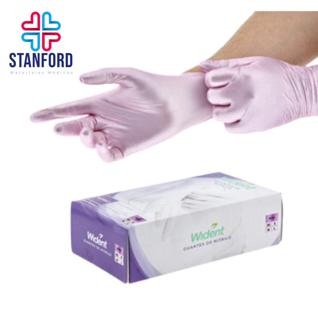 GUANTES NITRILO METALICO ROSA CHICO WIDENT C/100