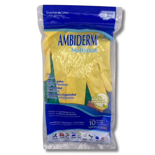 GUANTES AMBIDERM MEDIANO COLORFULL BOLSA C/20