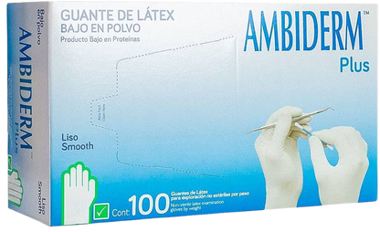 GUANTES LATEX AMBIDERM CHICO C/100