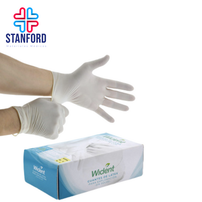 GUANTES LATEX MEDIANO SIN POLVO WIDENT C/100