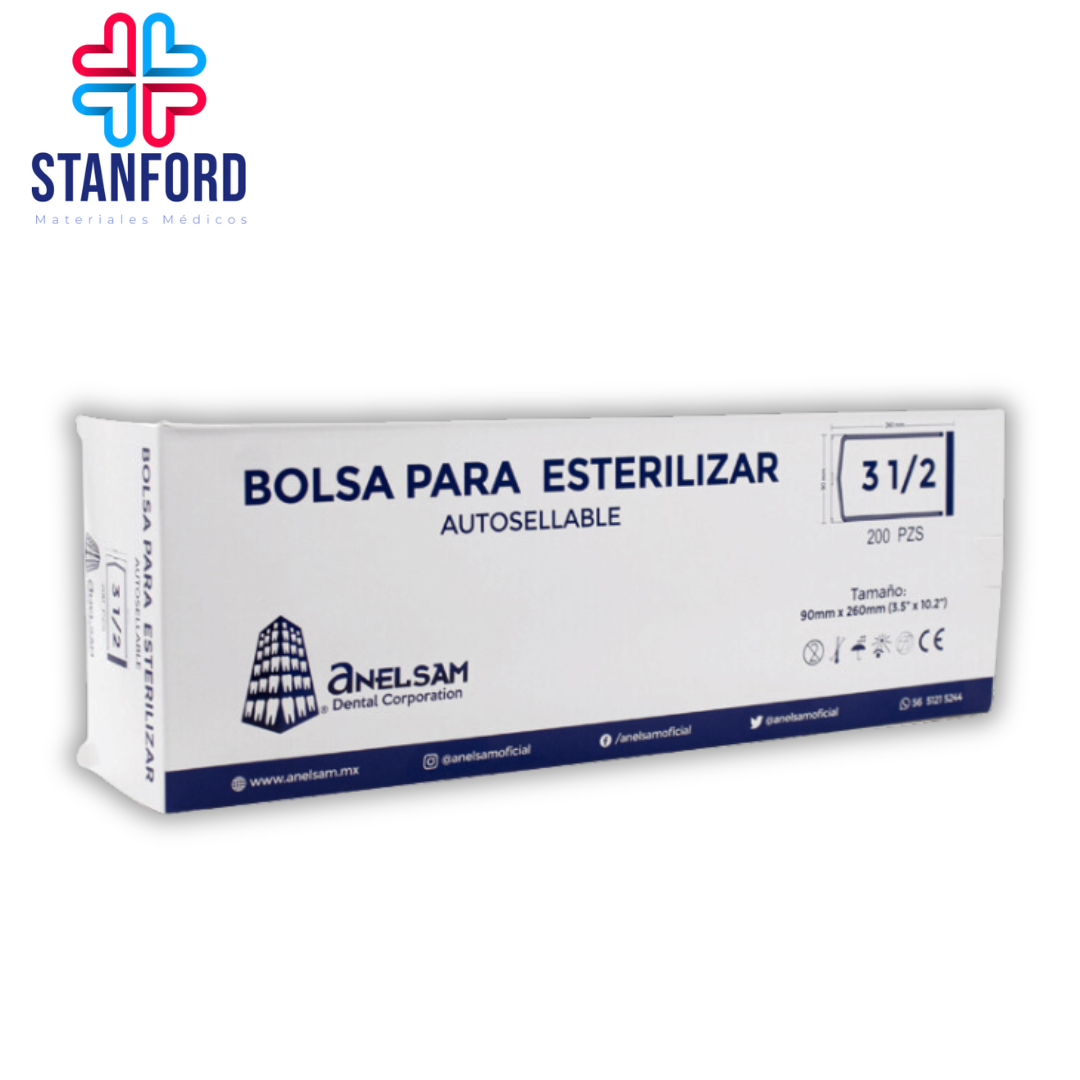BOLSAS PARA ESTERILIZAR 3 1/2X10 ANELSAM