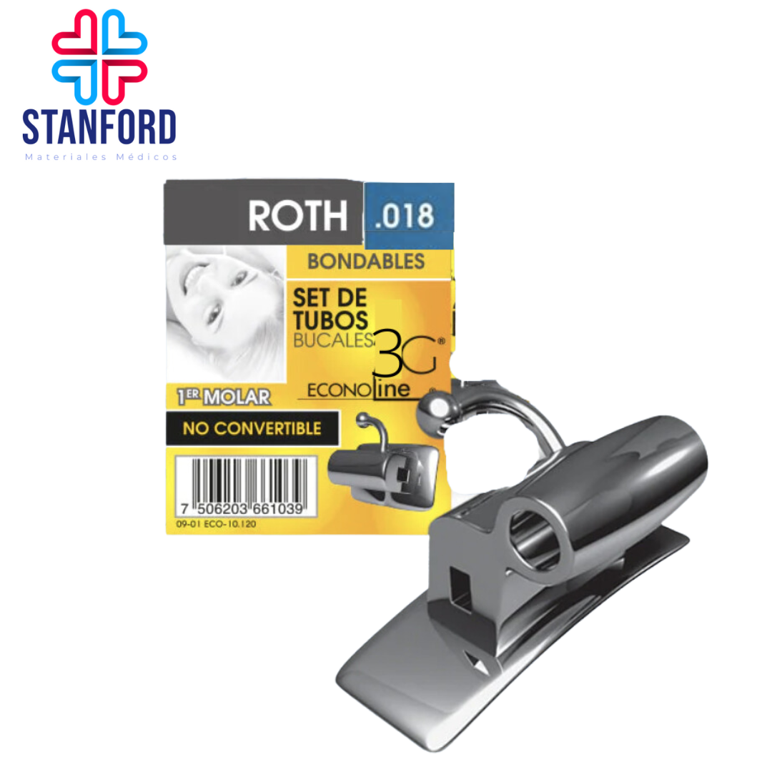TUBOS ROTH .018 JUEGO  C/4    3G BOND 1ER MOLAR