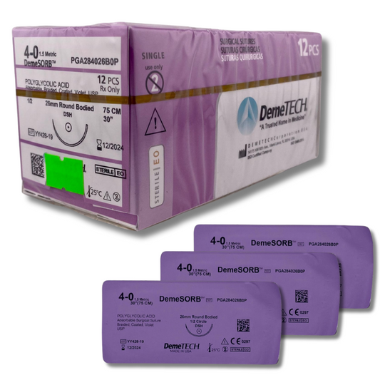 SUTURA VYCRIL 4-0 DEMESORB DCH 75MMX26MM C/12