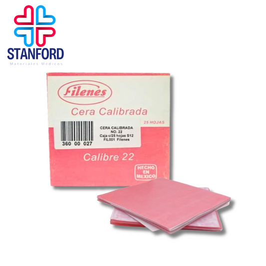 CERA CALIBRADA ROSA #22 CAJA C/25 HOJAS