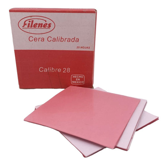 CERA CALIBRADA ROSA #28 Caja c/25 hojas
