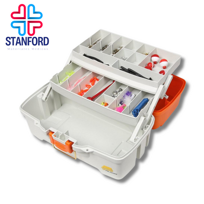 CAJA PARA MATERIALES  PLANO C/ 2 CHAROLAS