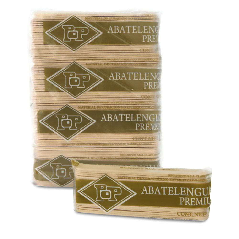 ABATELENGUAS DE MADERA PREMIUN POP BOLSA C/500 pza