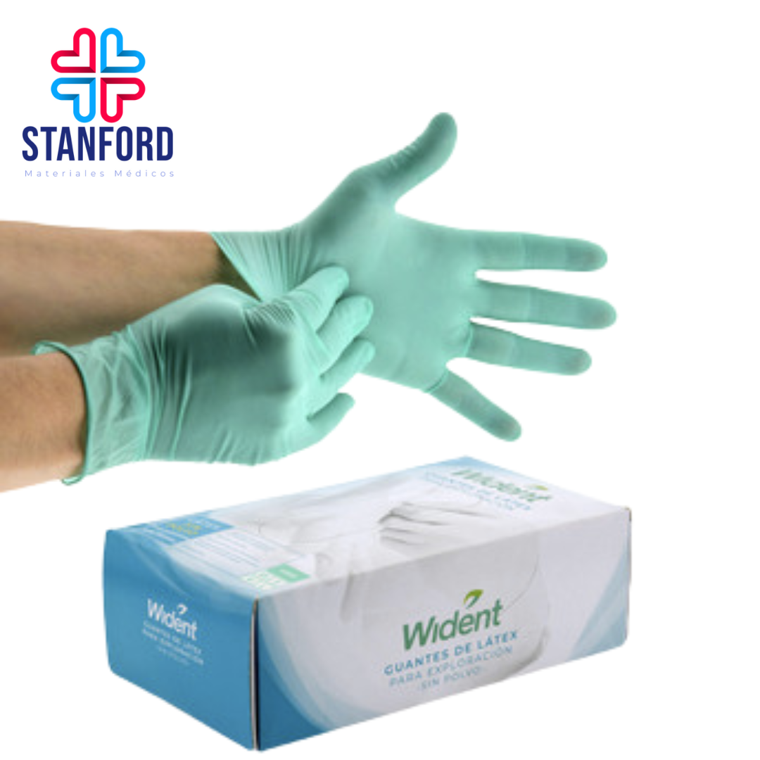 GUANTES LATEX MEDIANO SIN POLVO WIDENT C/100