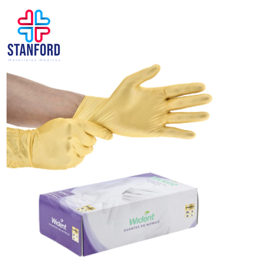 GUANTES NITRILO DORADO METALICO MED WIDENT C/ 100