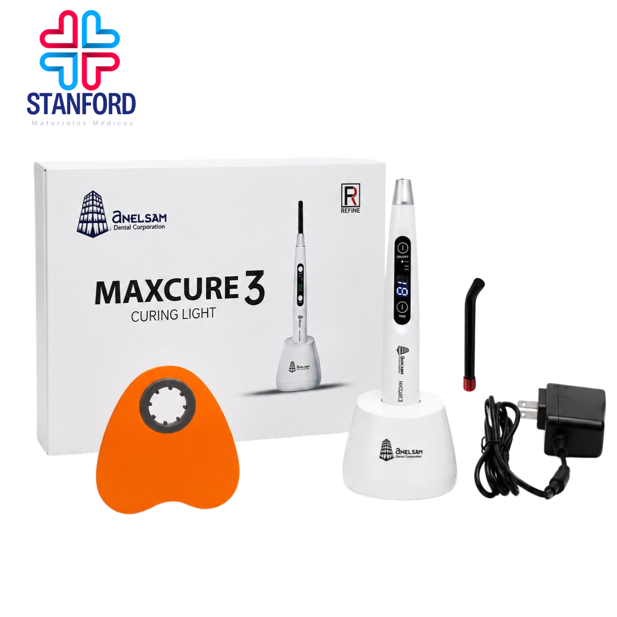 LAMPARA DE FOTOCURADO MAX CURE CON BASE BLANCO (6 MESES GARANTIA)