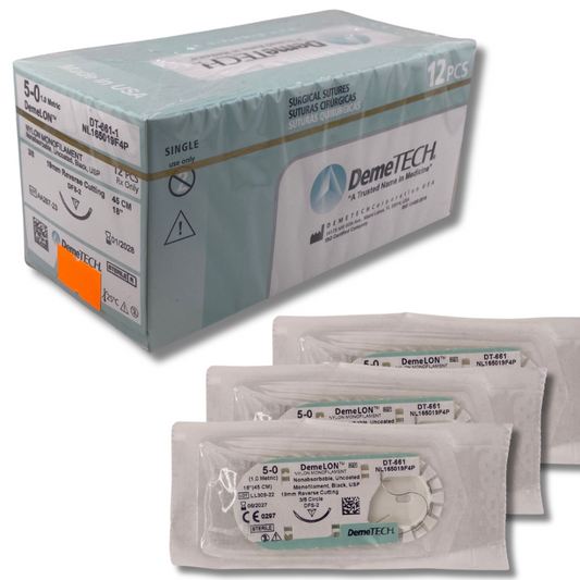 NYLON MONOFILAMENT 5/0 45CM 19MM CAJA C/12