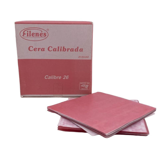 CERA CALIBRADA ROSA #26 Caja c/25 hojas