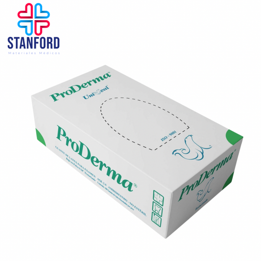 GUANTE LATEX PRODERMA MEDIANO C/100 PZAS