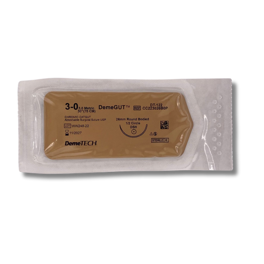 CATGUT CROMICO DEMETECH 3-0 75CM PIEZA